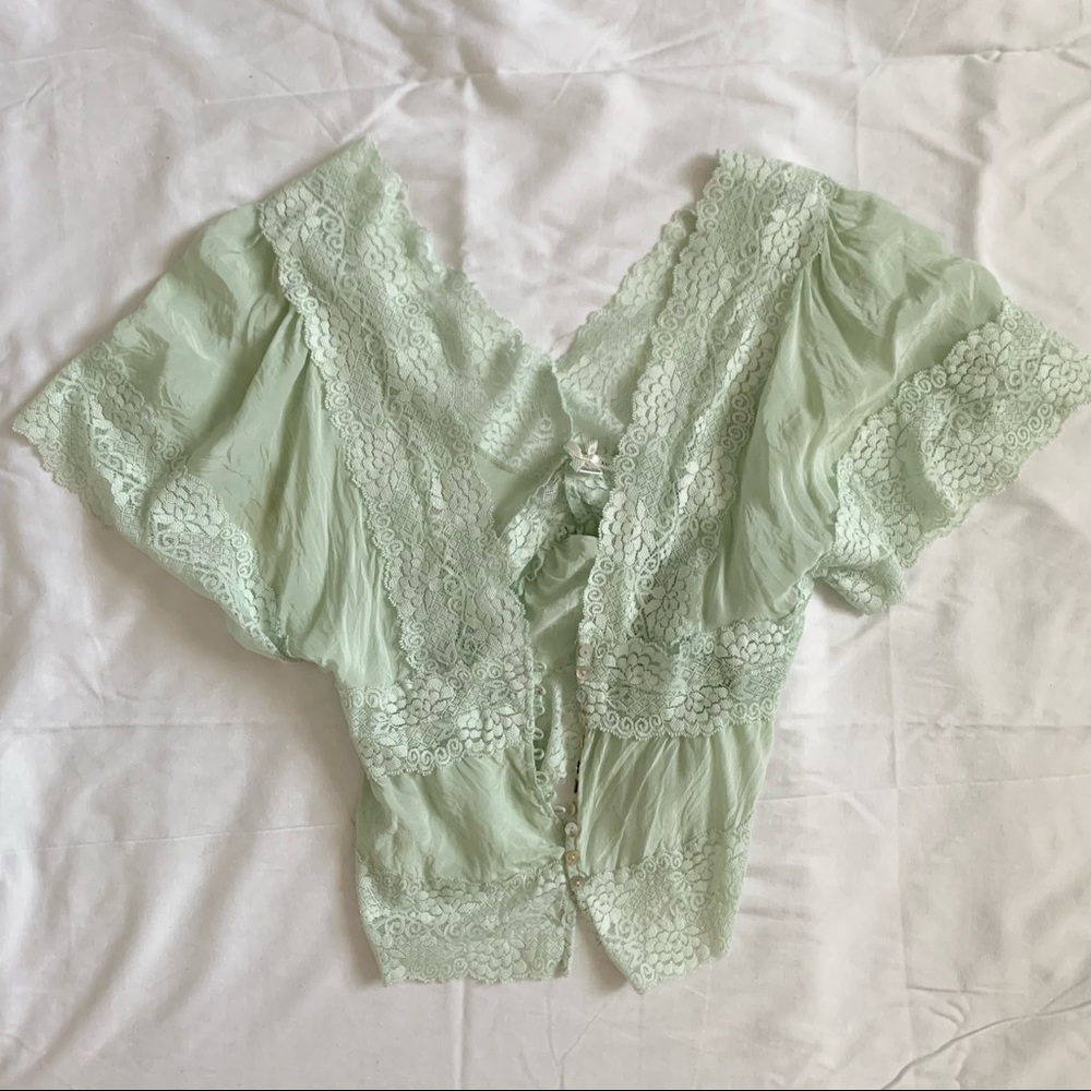 vintage silk lace top